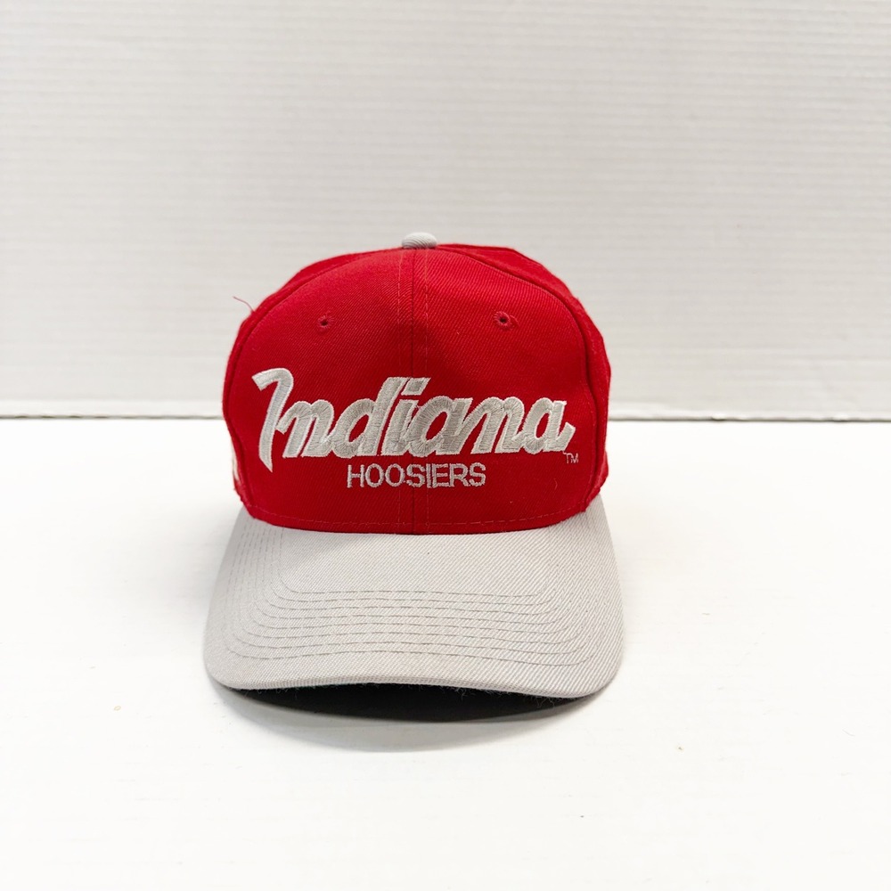 Vintage Sports Specialties Indiana Hoosiers Snapback Hat Red Grey NCAA Korea